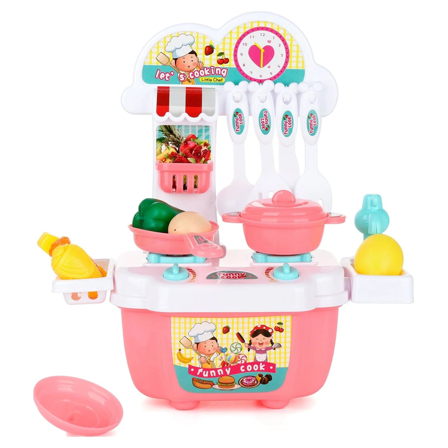 Children Toy Role Play Mini Kitchen Play House Toys for 3-6 Years(10.24*4.13*9.25Inch)