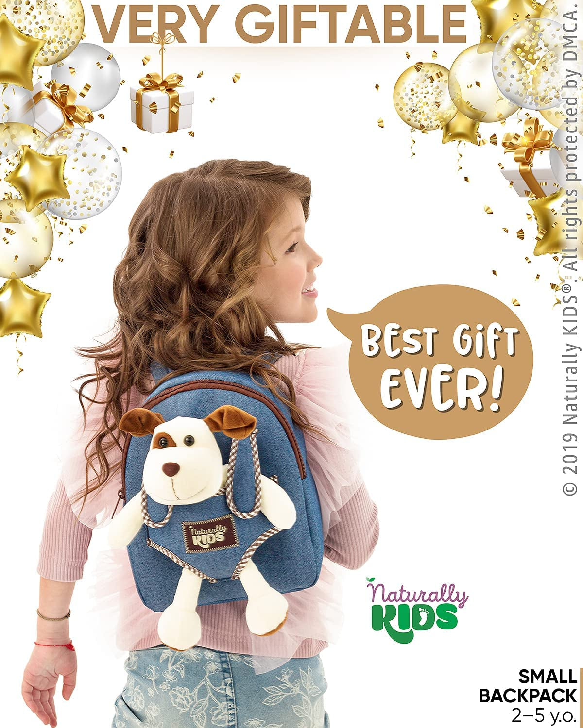 Dog Backpack, Dog Toys for Toddlers, Toddler Stuffed Animals Gifts for 2 3 4 5 Year Old Girl Boy