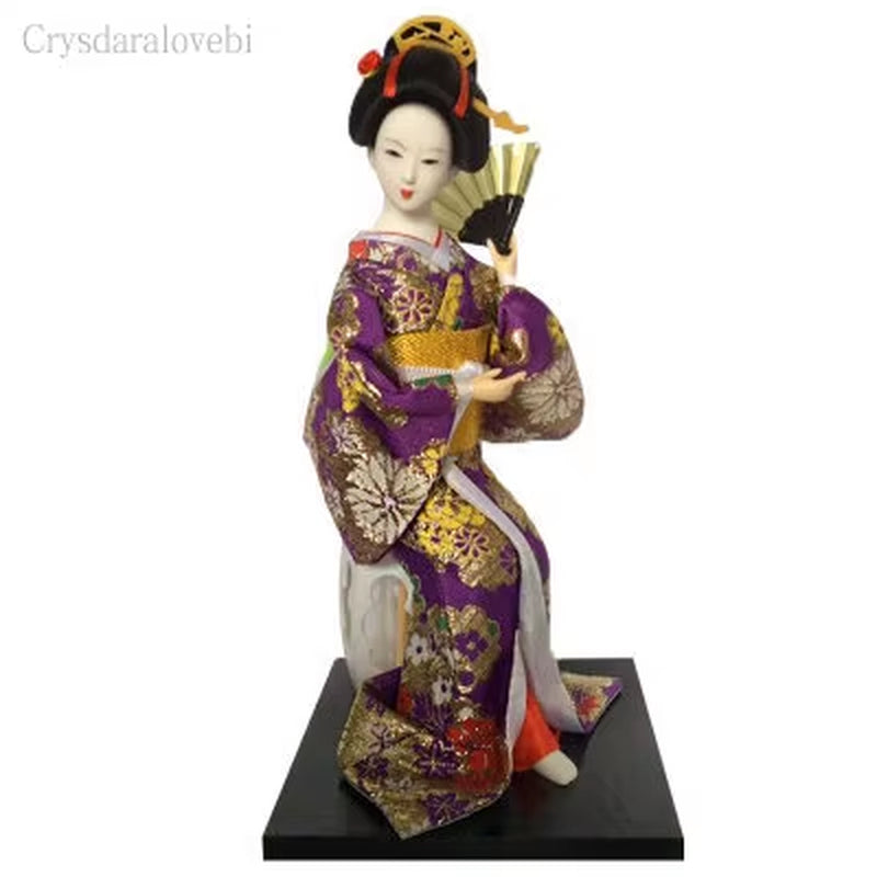 30Cm Kawaii Japanese Lovely Geisha Figurines Dolls with Beautiful Kimono New House Office Decoration Miniatures Birthday Gift