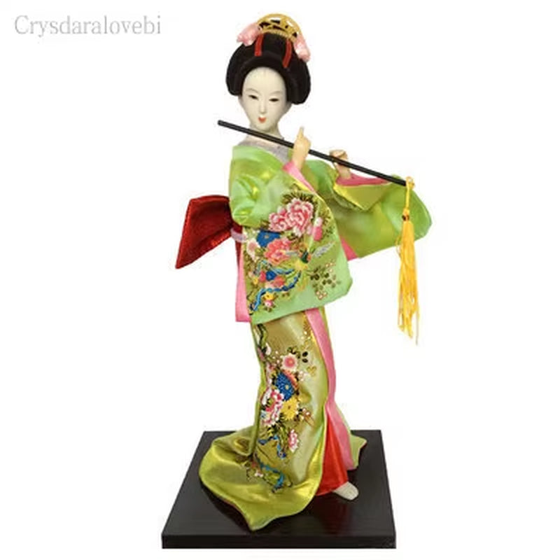 30Cm Kawaii Japanese Lovely Geisha Figurines Dolls with Beautiful Kimono New House Office Decoration Miniatures Birthday Gift