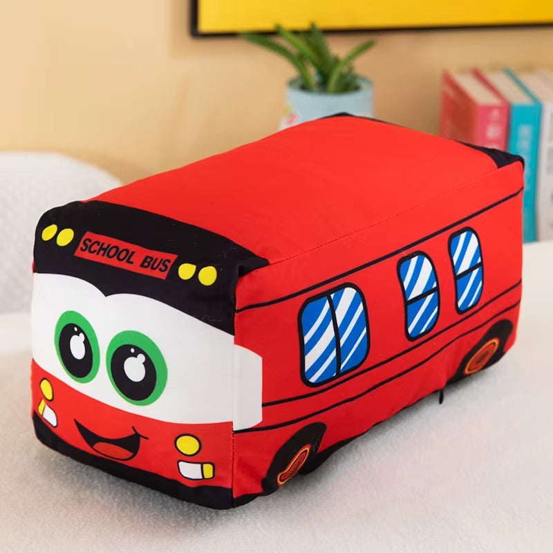 Emulational Cute School Bus Plush Toy Pillow Cartoon Artificial Soft Stuffed Dolls Baby Kids Gift Cute Lovely Stuffed Dolls