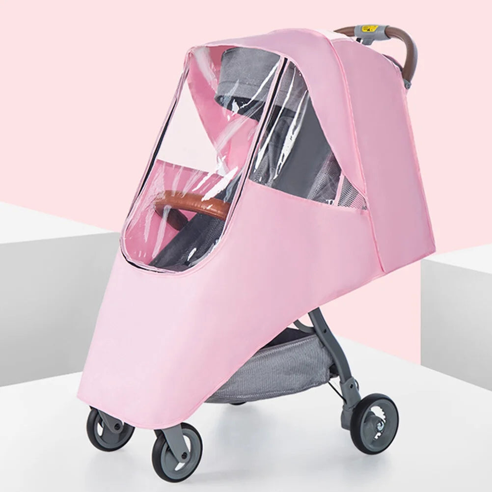 Stroller Rain Cover Windproof Baby Stroller Cover Dustproof Stroller Rain Cover Spittle-Proof Stroller Cover for Outdoor outside (Pink, without Stroller)