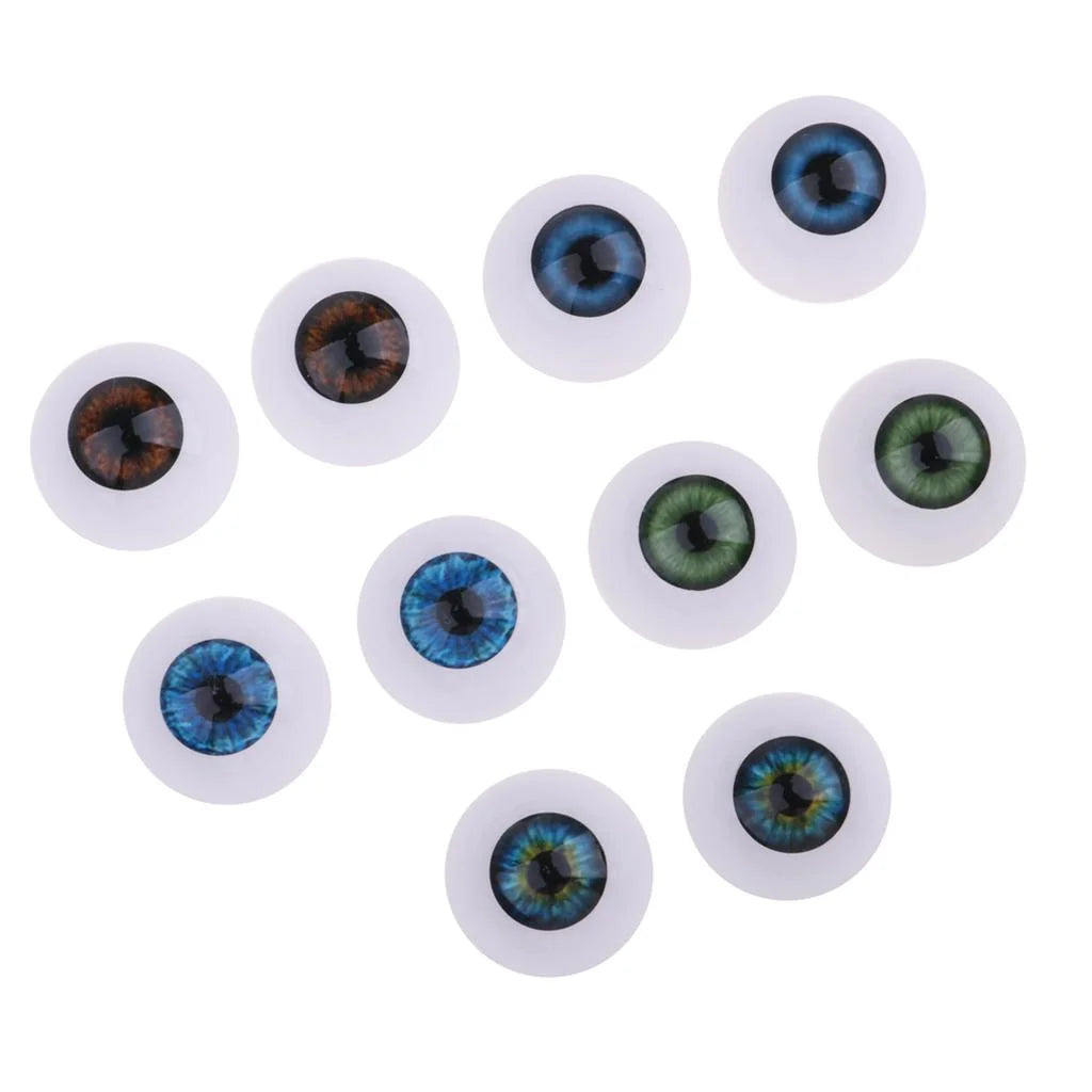 20Mm Acrylic round Oblate Eyeballs Eyes Crafts Realistic Props for Baby Doll Doll Accessories DIY Supply 5 Pairs/Set
