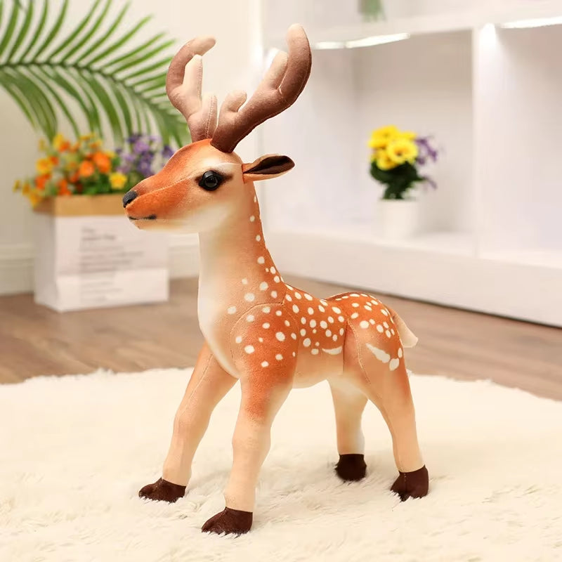 Super Soft 35Cm Simulated Plush Standing Sika Deer Dolls Dolls Throw Pillow Animals Toys Cartoon Girls Boys Birthday Presents