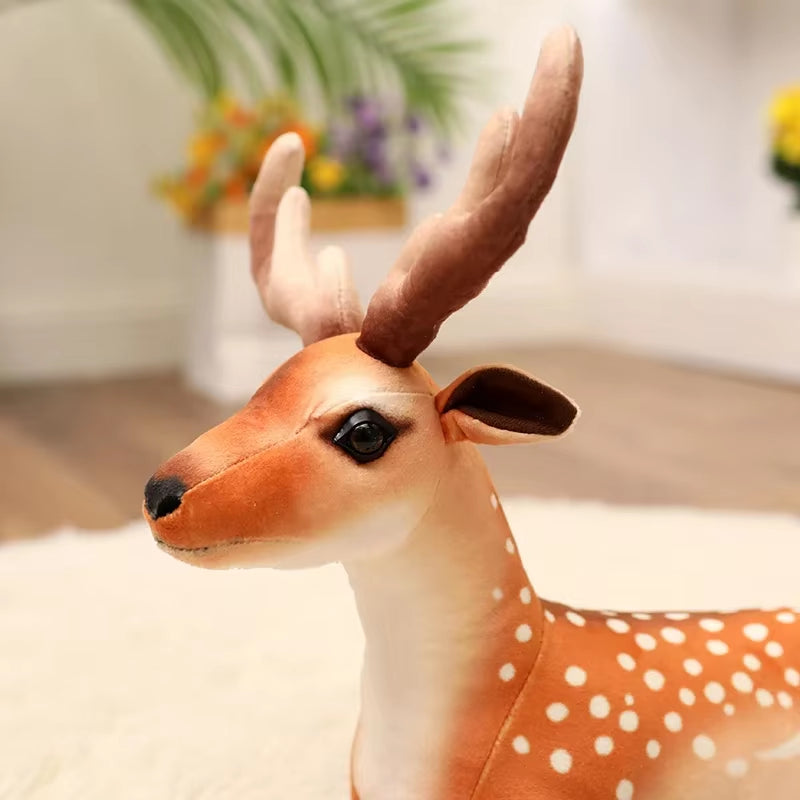 Super Soft 35Cm Simulated Plush Standing Sika Deer Dolls Dolls Throw Pillow Animals Toys Cartoon Girls Boys Birthday Presents