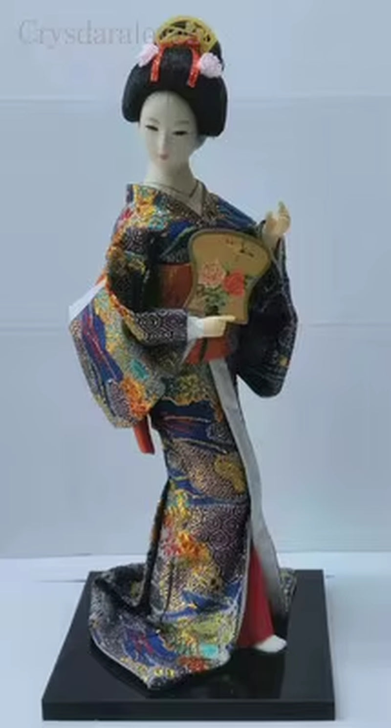 30Cm Kawaii Japanese Lovely Geisha Figurines Dolls with Beautiful Kimono New House Office Decoration Miniatures Birthday Gift