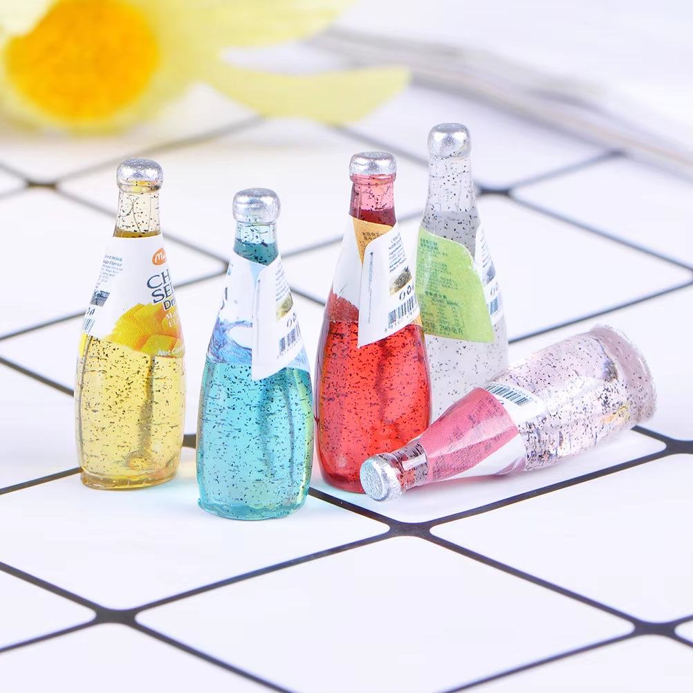 3/5/6/8/10Pcs 1/12 Dollhouse Miniature Resin Bottle Simulation Wine Bottle Beverage Bottle Model Dollhouse Accessories