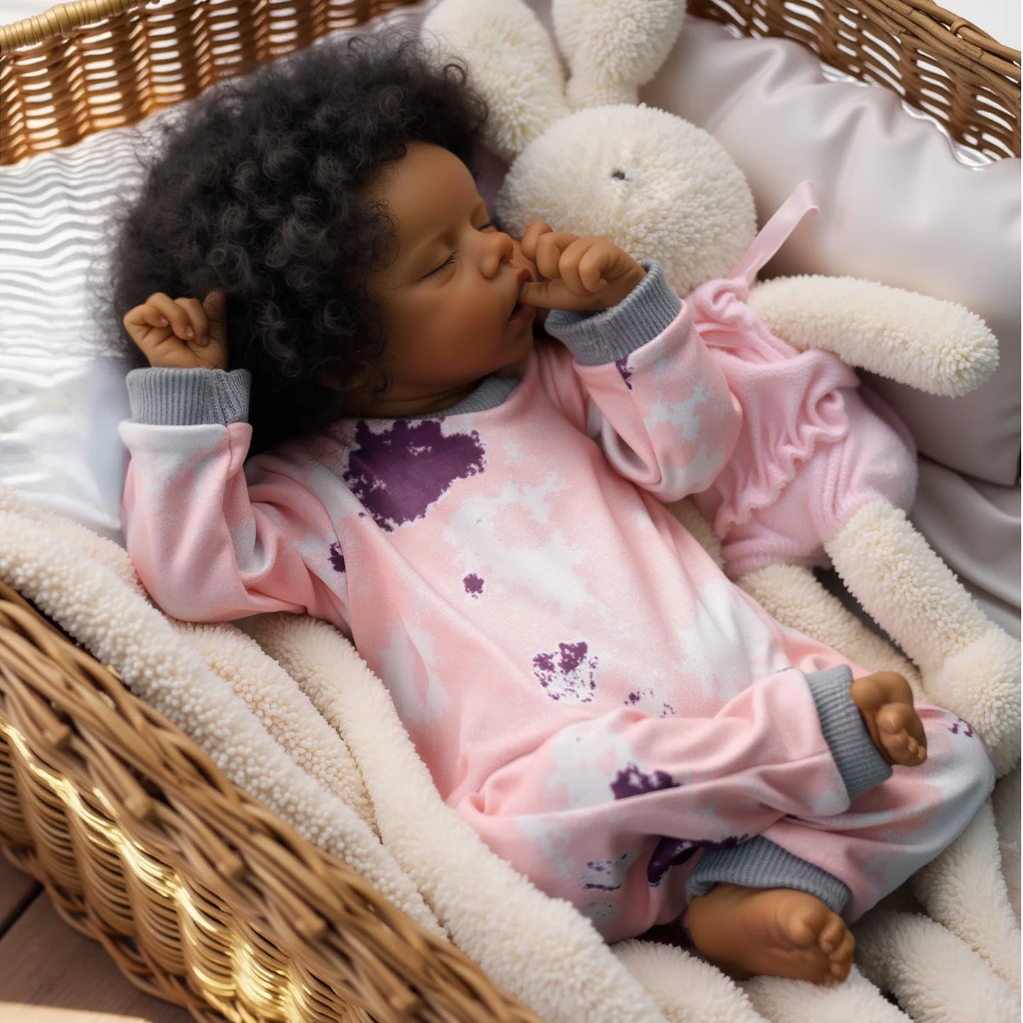 17 Inch Reborn Baby Dolls Newborn Baby Dolls African American Real Lifelike Doll for Age 3+