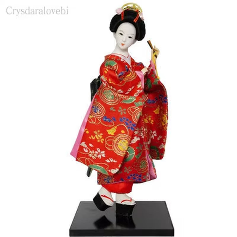 30Cm Kawaii Japanese Lovely Geisha Figurines Dolls with Beautiful Kimono New House Office Decoration Miniatures Birthday Gift