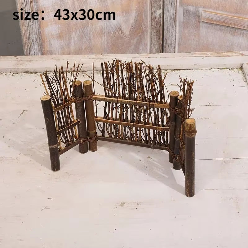 Doll House Mini Wooden Chicken House Mini Bonfire Miniature Manger Doll House Accessories Fairy Garden Yard Decoration