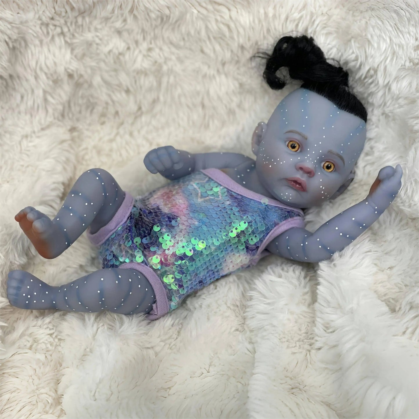 28CM Avatar Loulou&Meadow Lifelike Reborn Baby Dolls Collectible Art Dolls Full Soft Vinyl Bebe Dolls Detailed Painting Toys