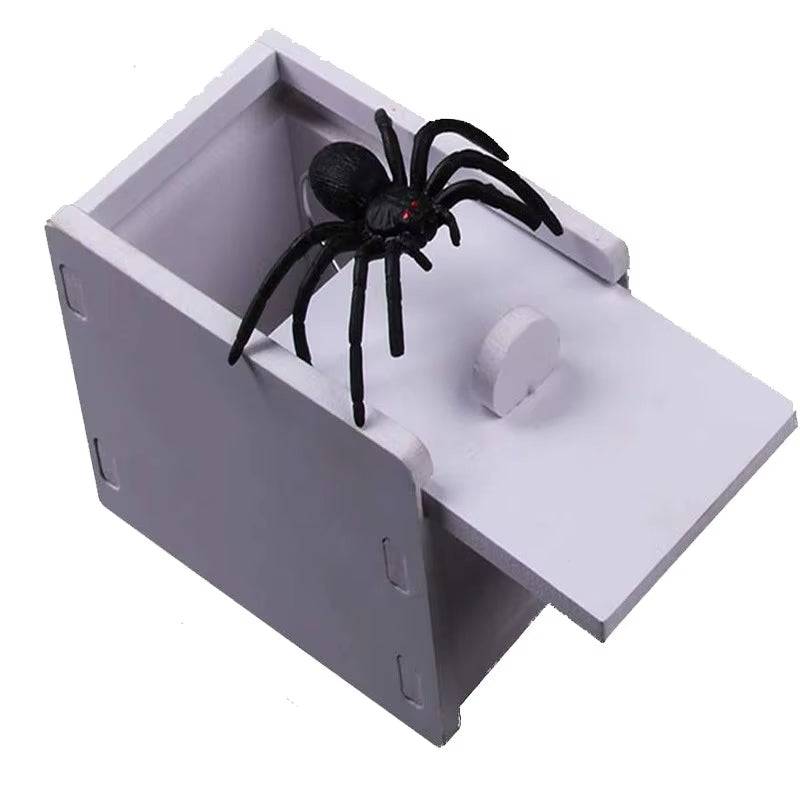 Wooden Prank Trick Practical Joke Home Office Scare Toy Box Gag Spider Kid Parents Friend Funny Play Joke Gift Surprising Box