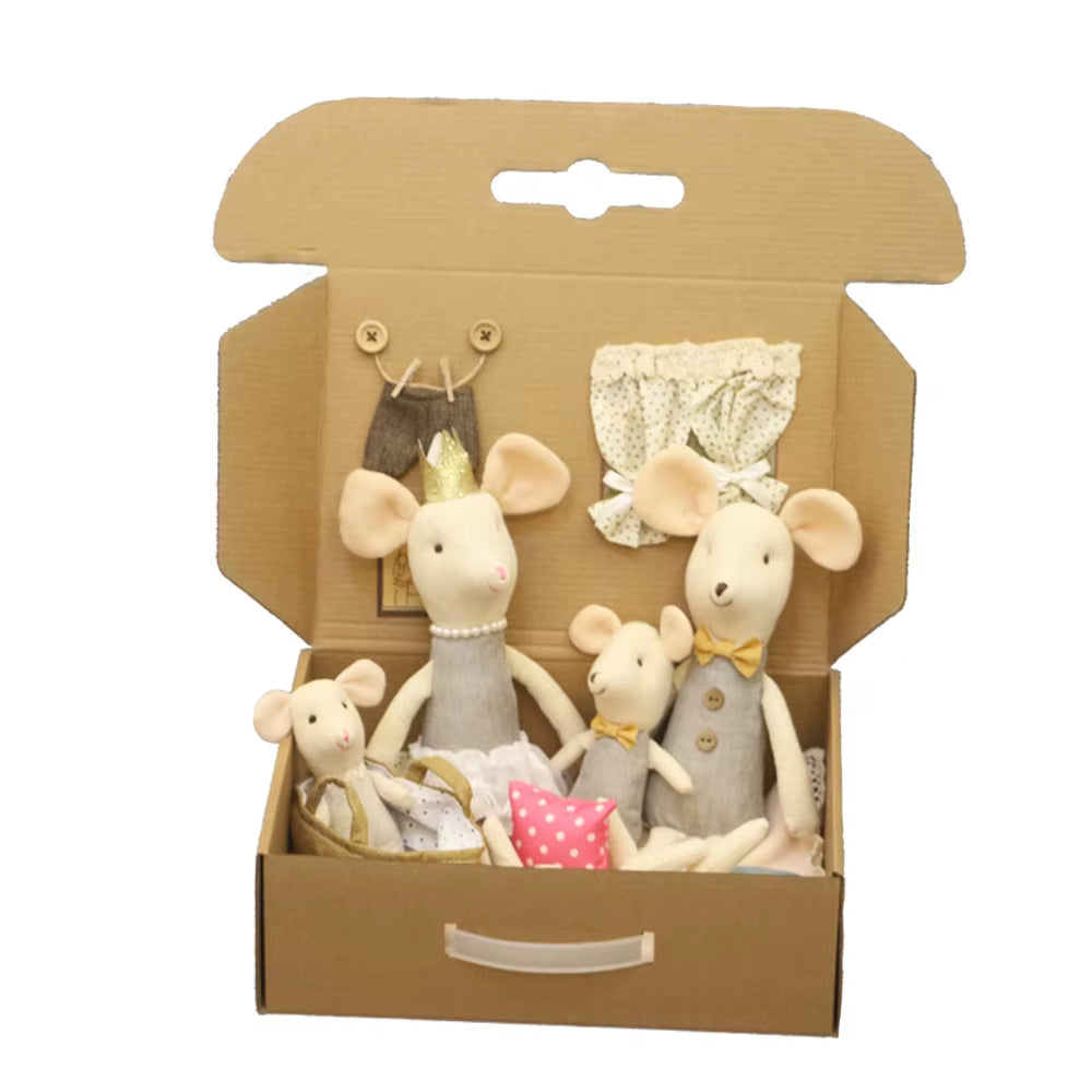 Cute Stuffed Animals Mouse Dolls Family Dollhouse Mini Plush Christmas Birthday Gifts Little Mouse Plush Dolls
