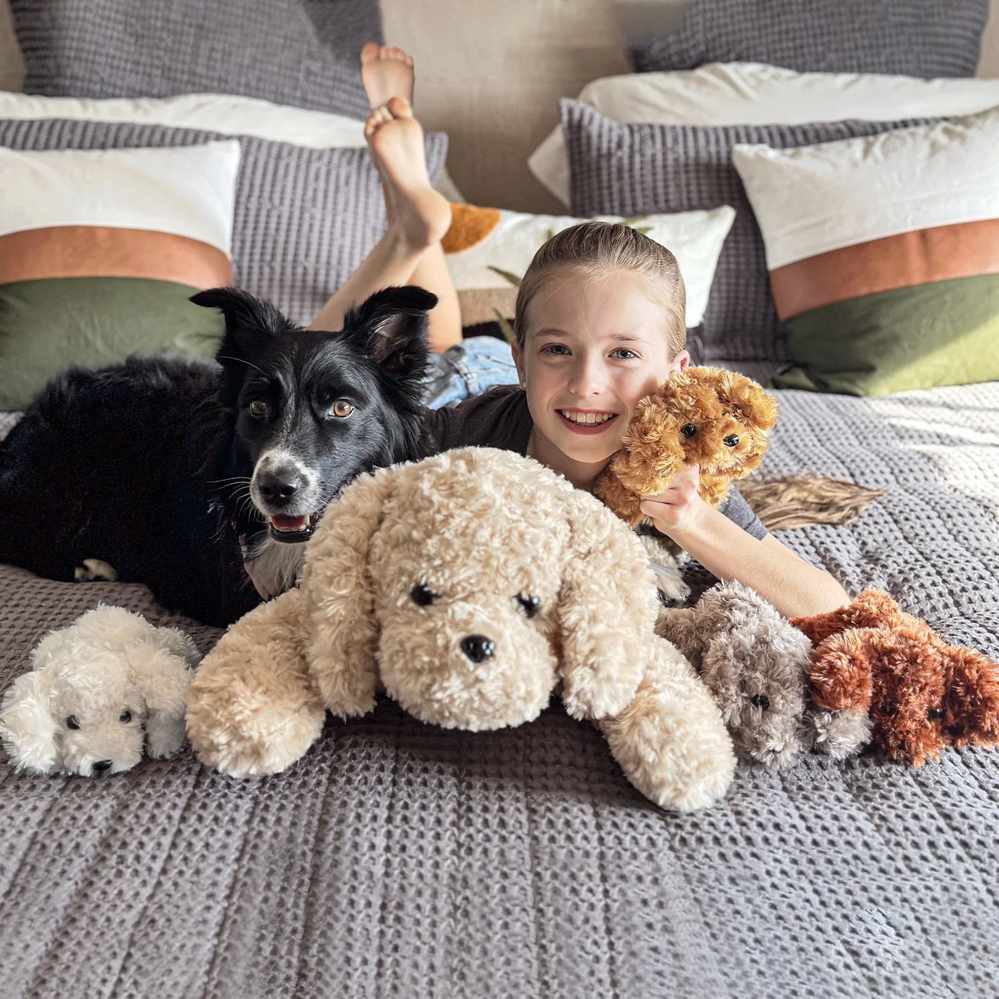24" Puppy Stuffed Animal Mommy Dog with 4 Baby Plush Toys