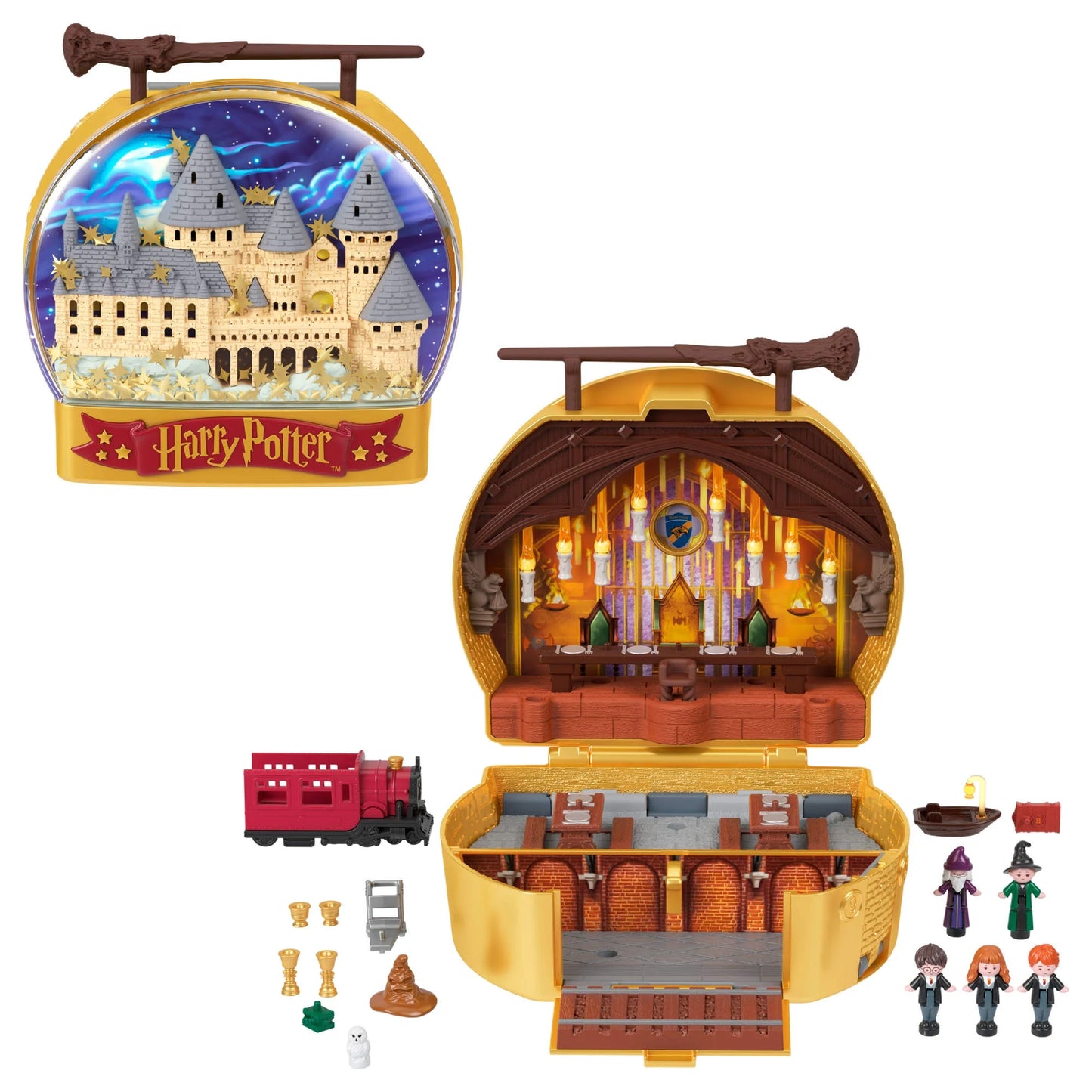 Dolls and Playset, Collector Harry Potter Compact with 5 Dolls and 11 Accessories