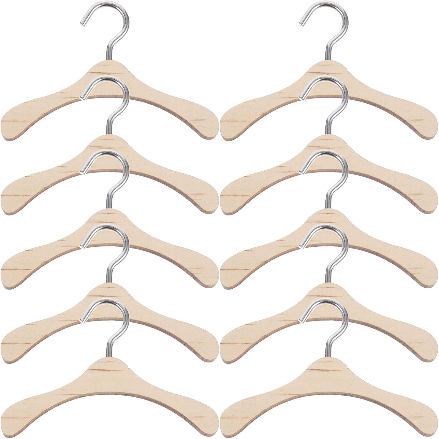 10Pcs Dolls Accessory Hanger Bjd Dolls Hanger Doll Wooden Clothes Hanger Wooden Hanger
