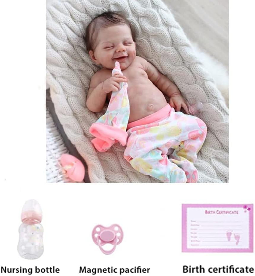 Reborn Baby Dolls Girl, 18 Inches Realistic Baby Doll with Soft Silicone Vinyl Full Body, Lifelike Newborn Cute Baby Dolls for 3+ Year Old Girls, Reborn Sleeping Doll Gift Set