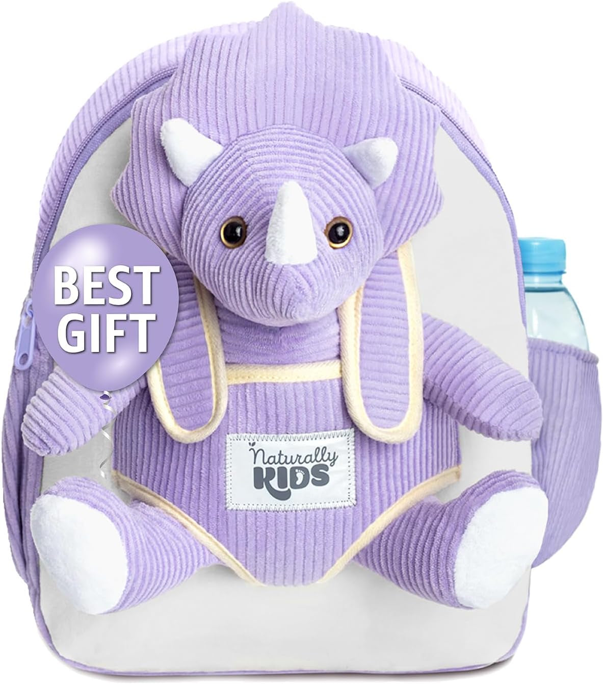 Purple Dinosaur Backpack for Girls 4-5, Triceratops Backpack, Dinosaur Gifts for 4-5 Year Old Girls