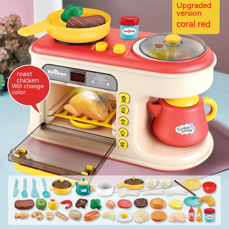 Children'S Play House Kitchen Toys Simulation Kitchenware Breakfast Machine Toys