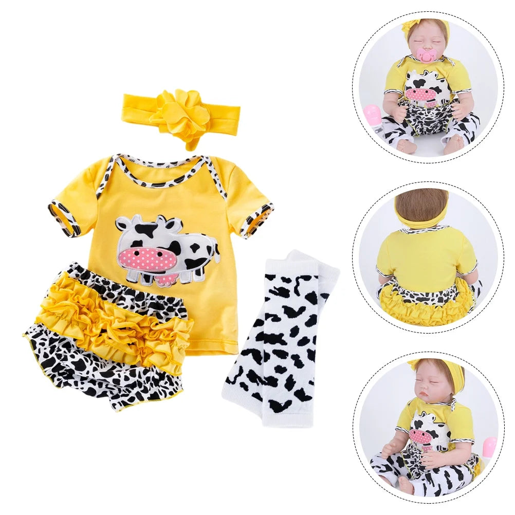 1 Set Reborn Baby Girl Dolls Clothes Girls Doll Outfits Dolls Matching Clothing