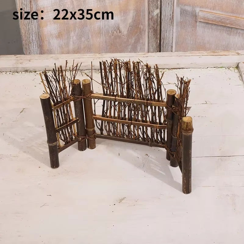 Doll House Mini Wooden Chicken House Mini Bonfire Miniature Manger Doll House Accessories Fairy Garden Yard Decoration