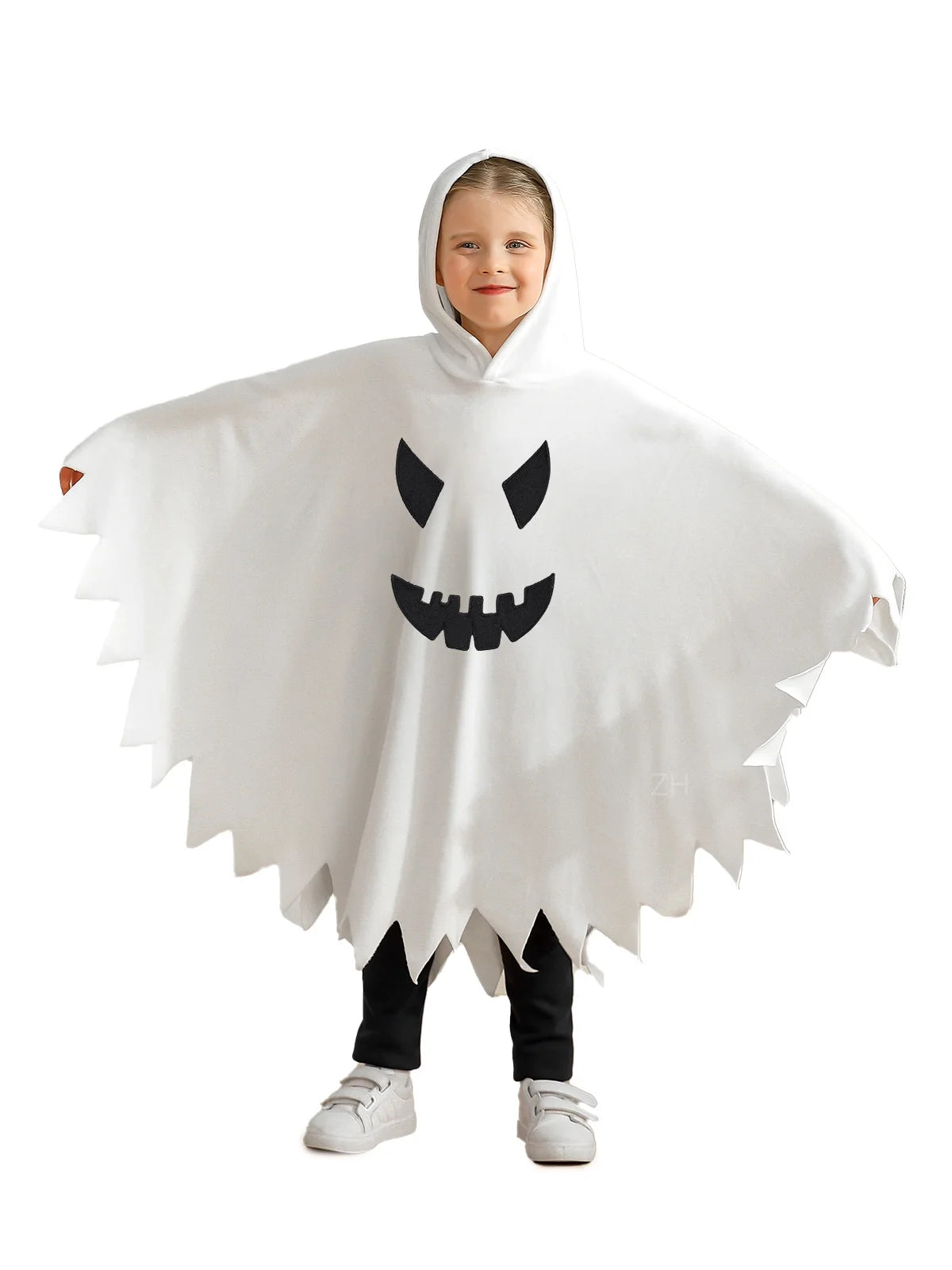 Lovebay Toddler Baby Girls Boys Halloween Costume White Ghost Smile Cape Cloak Fancy Party Cosplay with Hat
