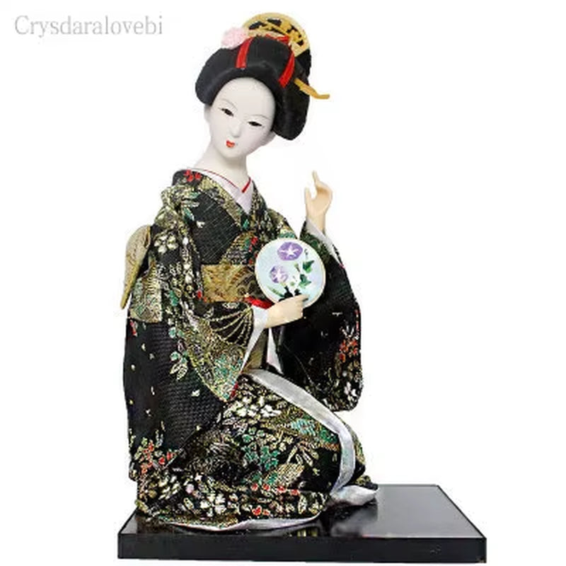 30Cm Kawaii Japanese Lovely Geisha Figurines Dolls with Beautiful Kimono New House Office Decoration Miniatures Birthday Gift