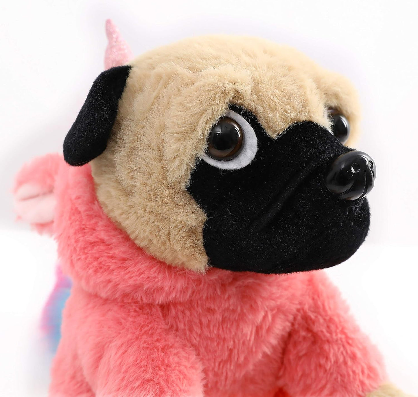 Pug Unicorn Stuffed Animal Pug Dog Wearing Unicorn Costume Plushies Pug Dressed as Cute Funny Unicorn Plush Toys for Kids Stuffed Puppy Animals Gift for Lover 12 Inch