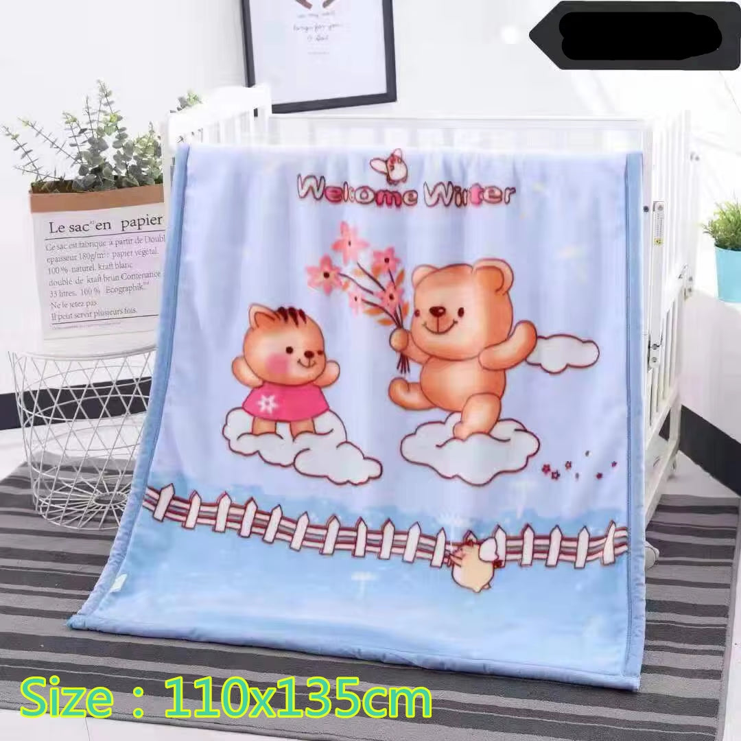 New Children'S Blanket for Newborn Baby Sleep Thicken Double Layer Baby Swaddle Comfortable Cartoon Bedding Blankets Quilts
