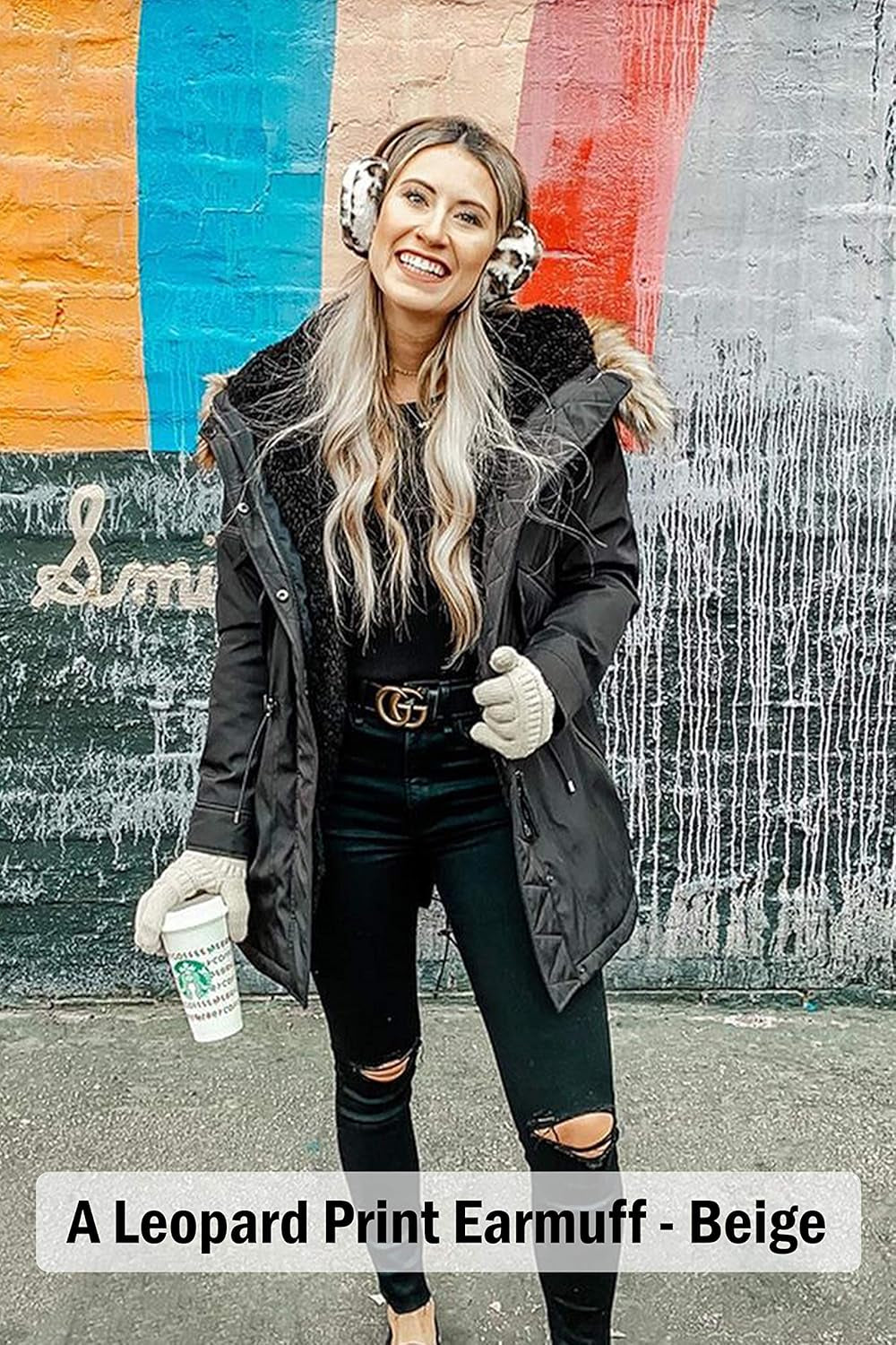 Women'S Cozy Leopard Print Beanie with Faux Fur Pom - Stylish Winter Knit Hat & Matching Scarf Set