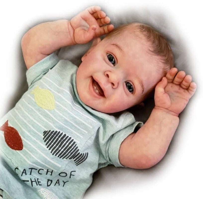 Reborn Toddler Realistic Baby Boy Doll Handmade 24 Inch Soft Vinyl Newborn Baby Dolls That Look Real Silicone Babies with Clothes and Accessories Gift for Kids