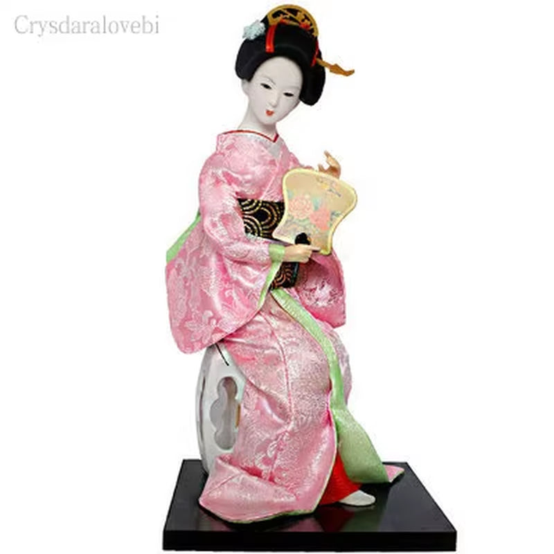 30Cm Kawaii Japanese Lovely Geisha Figurines Dolls with Beautiful Kimono New House Office Decoration Miniatures Birthday Gift