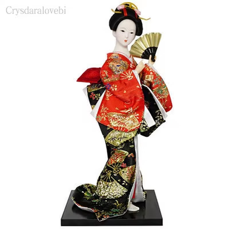 30Cm Kawaii Japanese Lovely Geisha Figurines Dolls with Beautiful Kimono New House Office Decoration Miniatures Birthday Gift