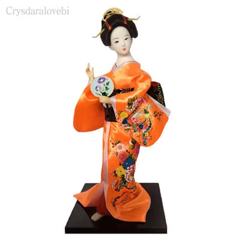 30Cm Kawaii Japanese Lovely Geisha Figurines Dolls with Beautiful Kimono New House Office Decoration Miniatures Birthday Gift