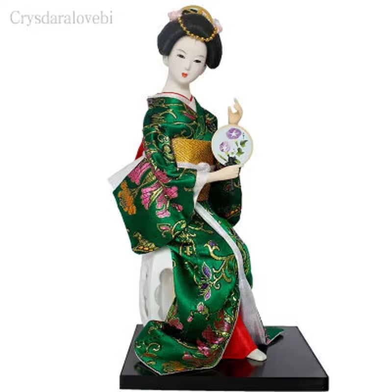 30Cm Kawaii Japanese Lovely Geisha Figurines Dolls with Beautiful Kimono New House Office Decoration Miniatures Birthday Gift