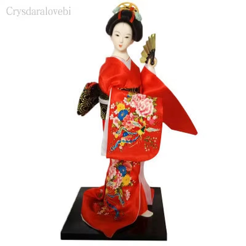 30Cm Kawaii Japanese Lovely Geisha Figurines Dolls with Beautiful Kimono New House Office Decoration Miniatures Birthday Gift