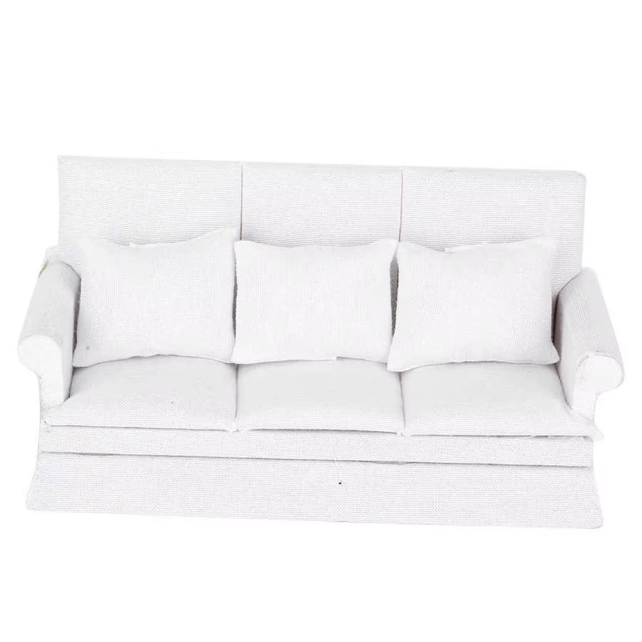 1:12 Mini Dollhouse Furniture Sofa Simulation Miniature Living Room Chairs Kids Pretend Play DIY Doll House Decor