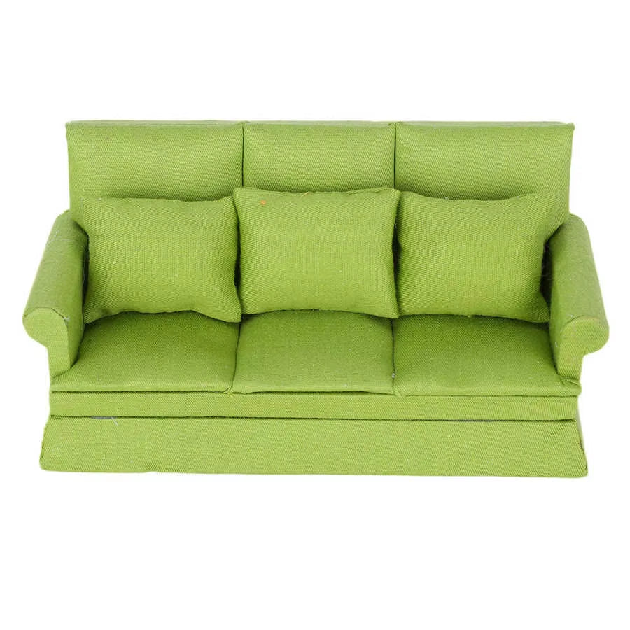 1:12 Mini Dollhouse Furniture Sofa Simulation Miniature Living Room Chairs Kids Pretend Play DIY Doll House Decor