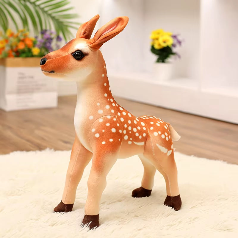 Super Soft 35Cm Simulated Plush Standing Sika Deer Dolls Dolls Throw Pillow Animals Toys Cartoon Girls Boys Birthday Presents