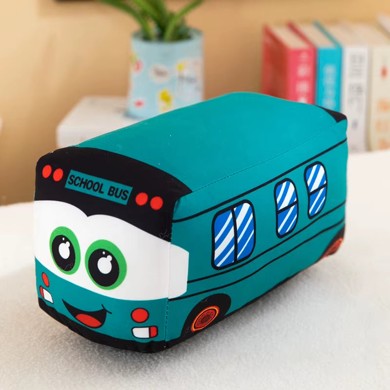 Emulational Cute School Bus Plush Toy Pillow Cartoon Artificial Soft Stuffed Dolls Baby Kids Gift Cute Lovely Stuffed Dolls