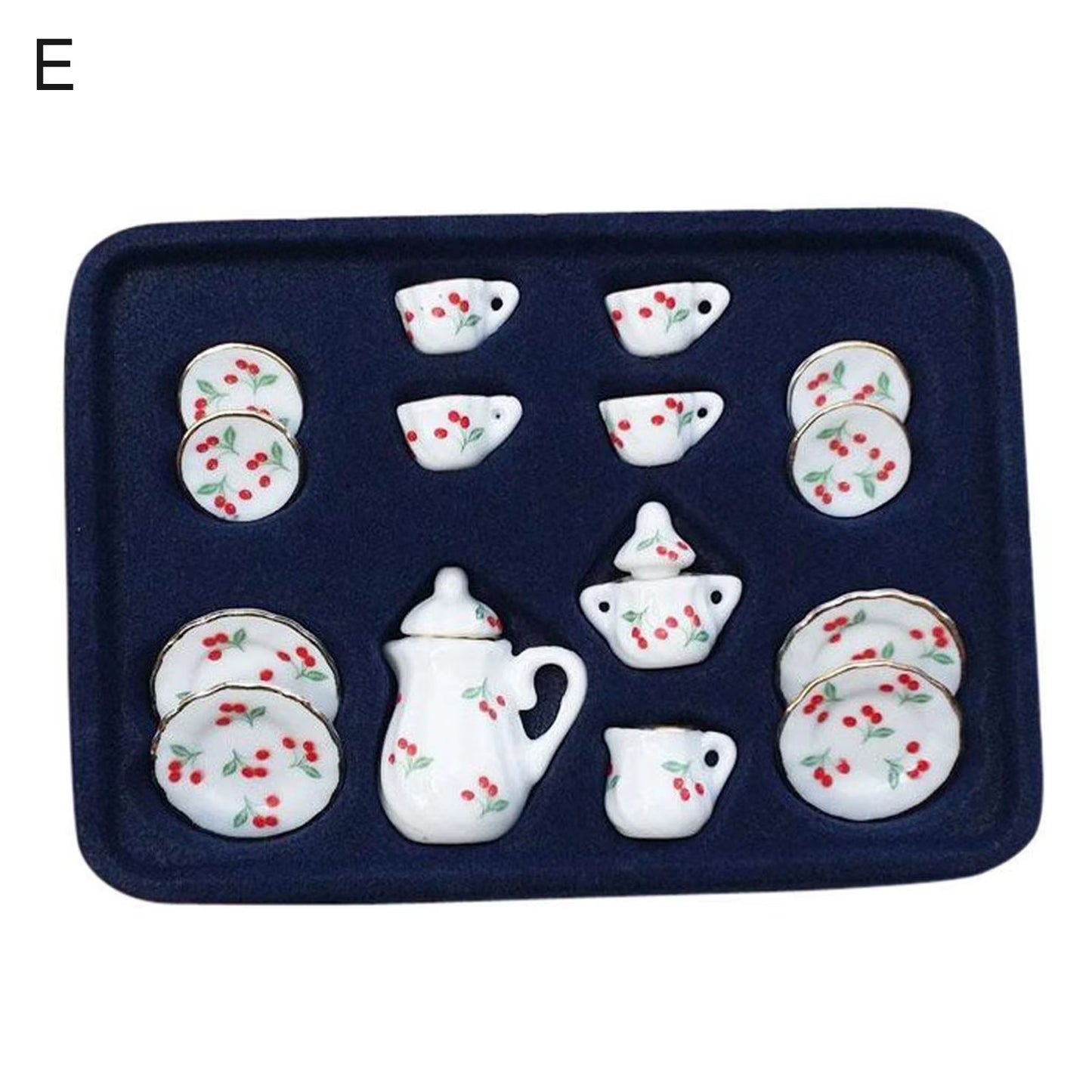 Miniature Doll House Pink Flower Patten Porcelain Coffee Tea Cups Ceramic Tableware Dollhouse Kitchen Accessories