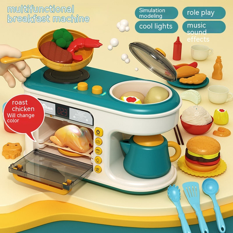 Children'S Play House Kitchen Toys Simulation Kitchenware Breakfast Machine Toys