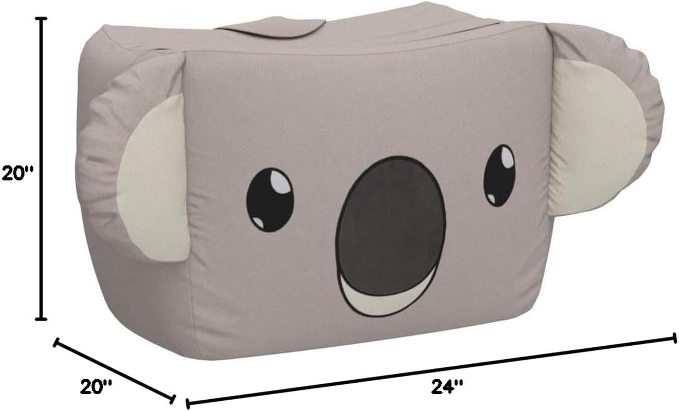 Stuffed Animal Storage Bean Bag Chairs for Kids, Velvet Extra Soft Beanbag Chair Cover, X-Large Stuffable Zipper Bean Bag for Organizing Plush Toys Boys Girls, Koala