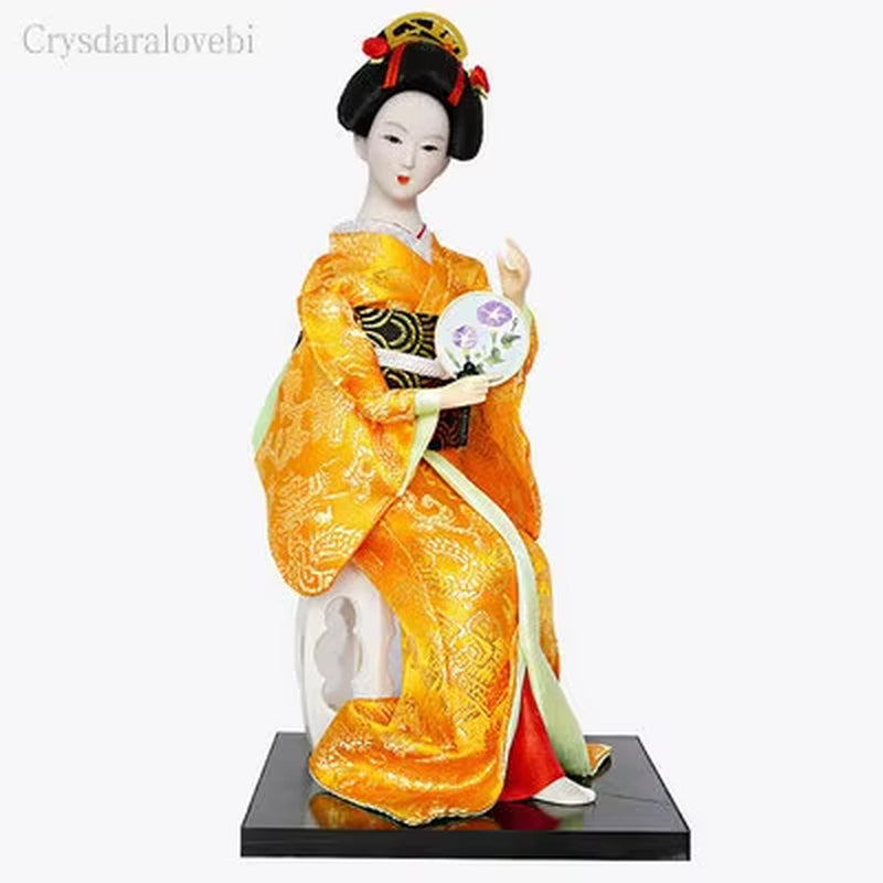 30Cm Kawaii Japanese Lovely Geisha Figurines Dolls with Beautiful Kimono New House Office Decoration Miniatures Birthday Gift