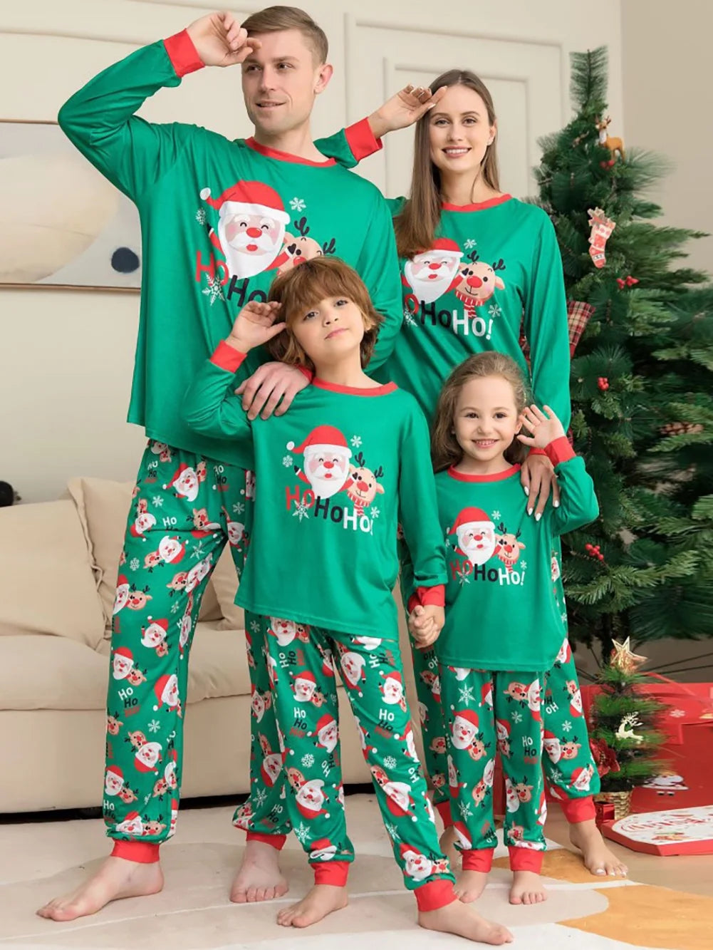 Matching Family Christmas Pajamas Set, Xmas Holiday Pjs for Women/Men/Kids/Couples, Letter Printed Loungewear Sleepwear