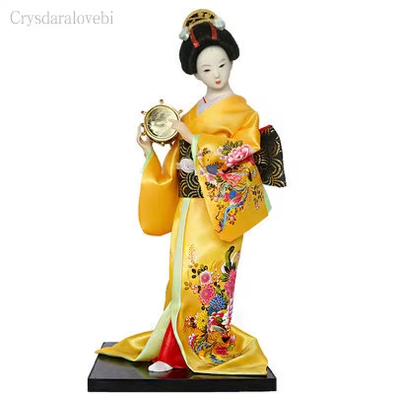 30Cm Kawaii Japanese Lovely Geisha Figurines Dolls with Beautiful Kimono New House Office Decoration Miniatures Birthday Gift