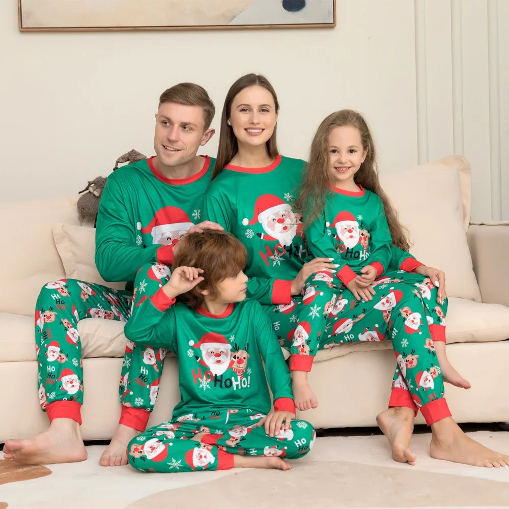 Matching Family Christmas Pajamas Set, Xmas Holiday Pjs for Women/Men/Kids/Couples, Letter Printed Loungewear Sleepwear