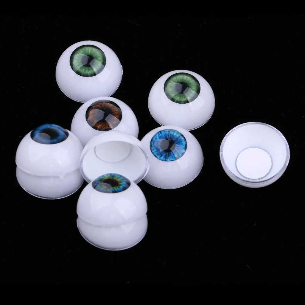 20Mm Acrylic round Oblate Eyeballs Eyes Crafts Realistic Props for Baby Doll Doll Accessories DIY Supply 5 Pairs/Set