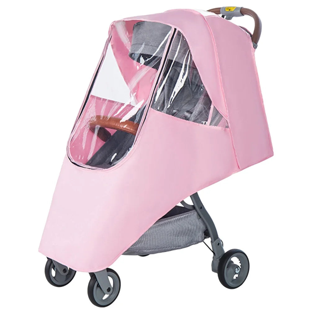 Stroller Rain Cover Windproof Baby Stroller Cover Dustproof Stroller Rain Cover Spittle-Proof Stroller Cover for Outdoor outside (Pink, without Stroller)