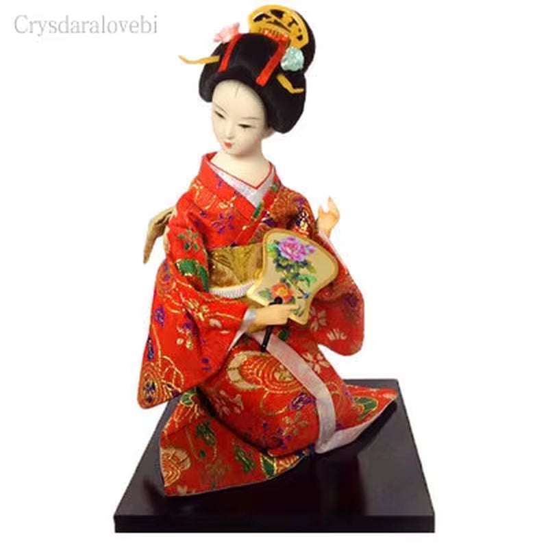 30Cm Kawaii Japanese Lovely Geisha Figurines Dolls with Beautiful Kimono New House Office Decoration Miniatures Birthday Gift